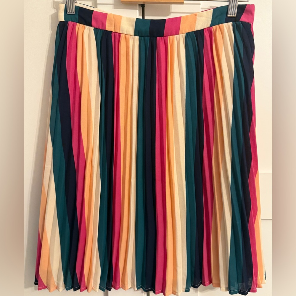 Gibson Colorful Striped A-Line Skirt